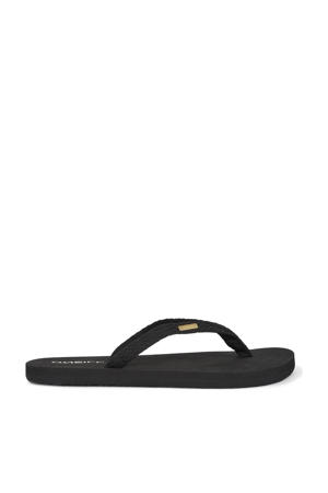 Ditsy jacquard teenslippers zwart