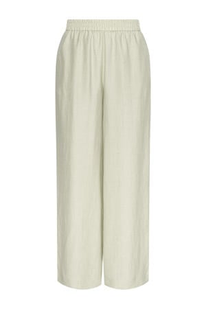 wide leg regular waist casual broek beige