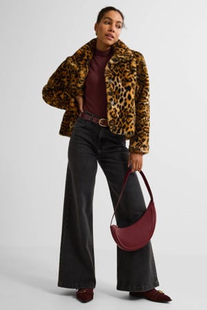 faux fur jas panterprint