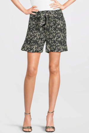 straight high waist casual short zwart