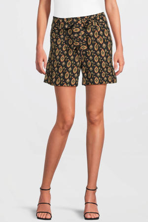 straight high waist casual short donkerblauw