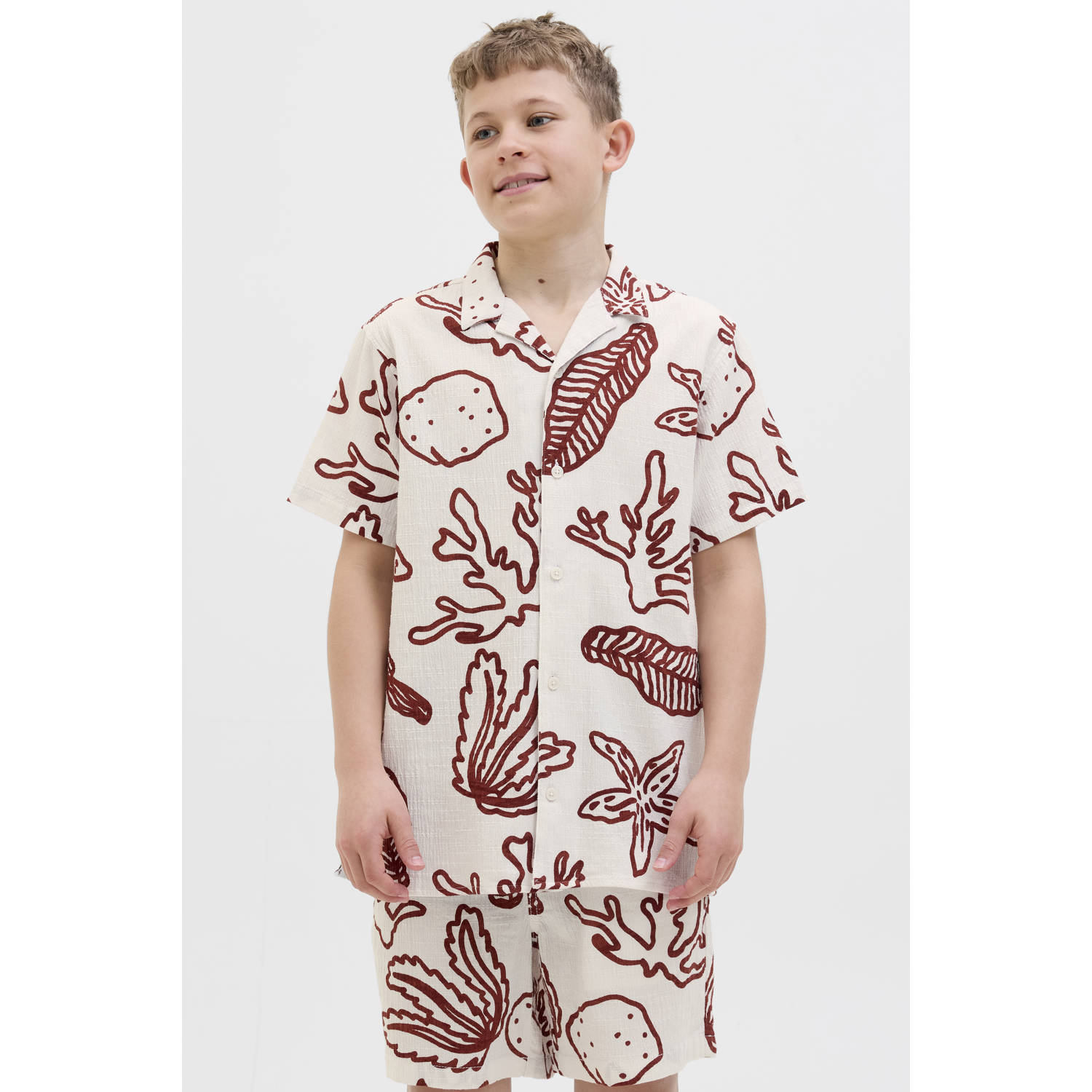 JACK & JONES JUNIOR overhemd donkerrood