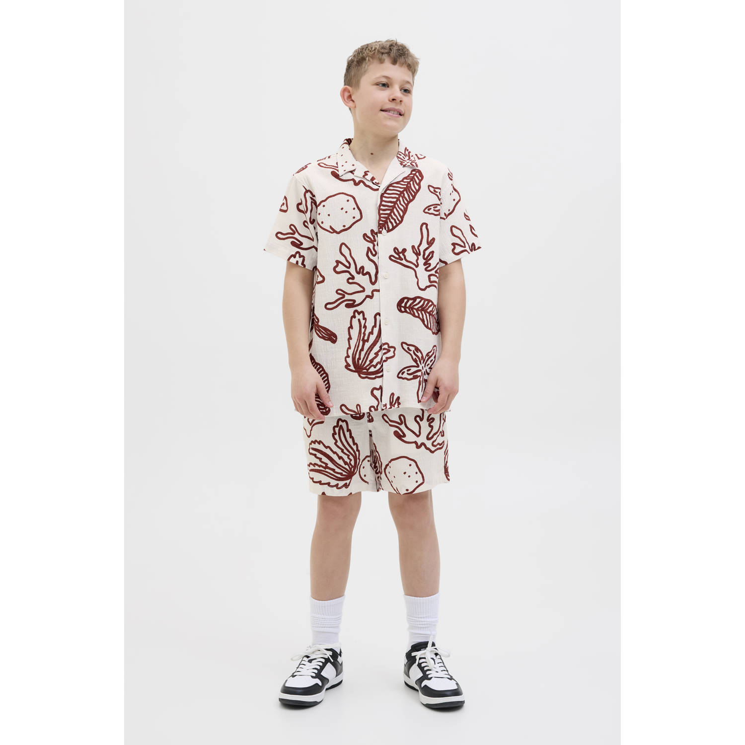 JACK & JONES JUNIOR overhemd donkerrood