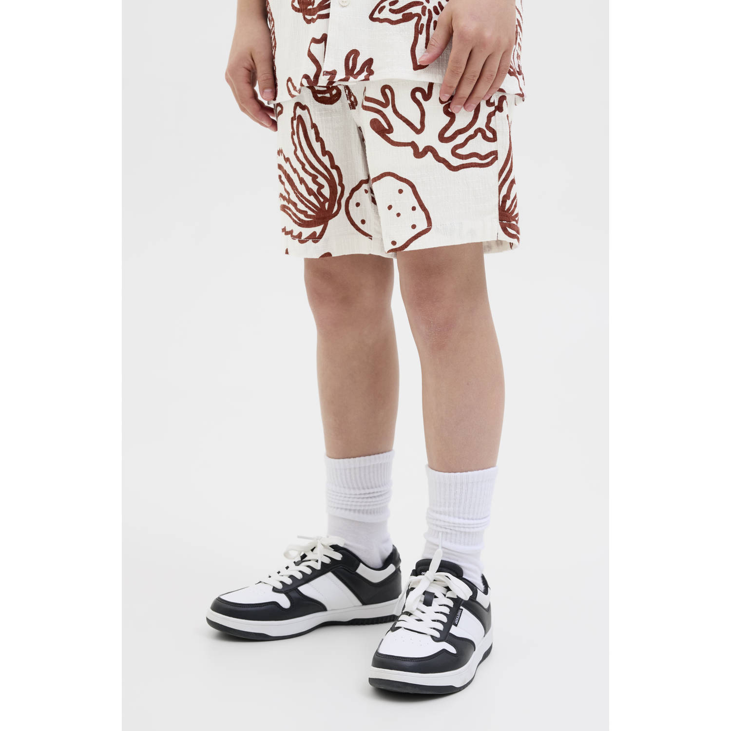 JACK & JONES JUNIOR relaxed casual short donkerrood