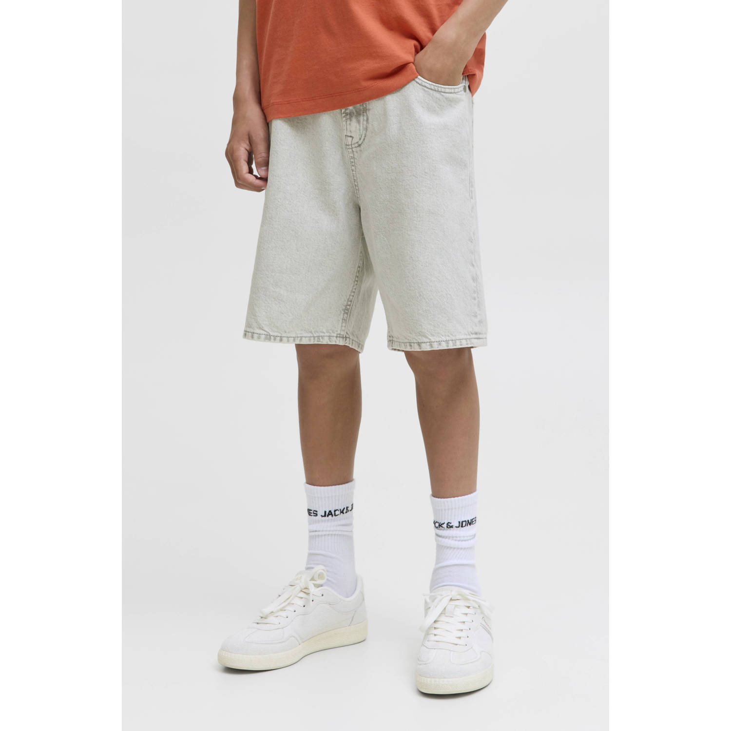 Jack & jones Loose fit korte jeans met steekzakken model 'TONY'