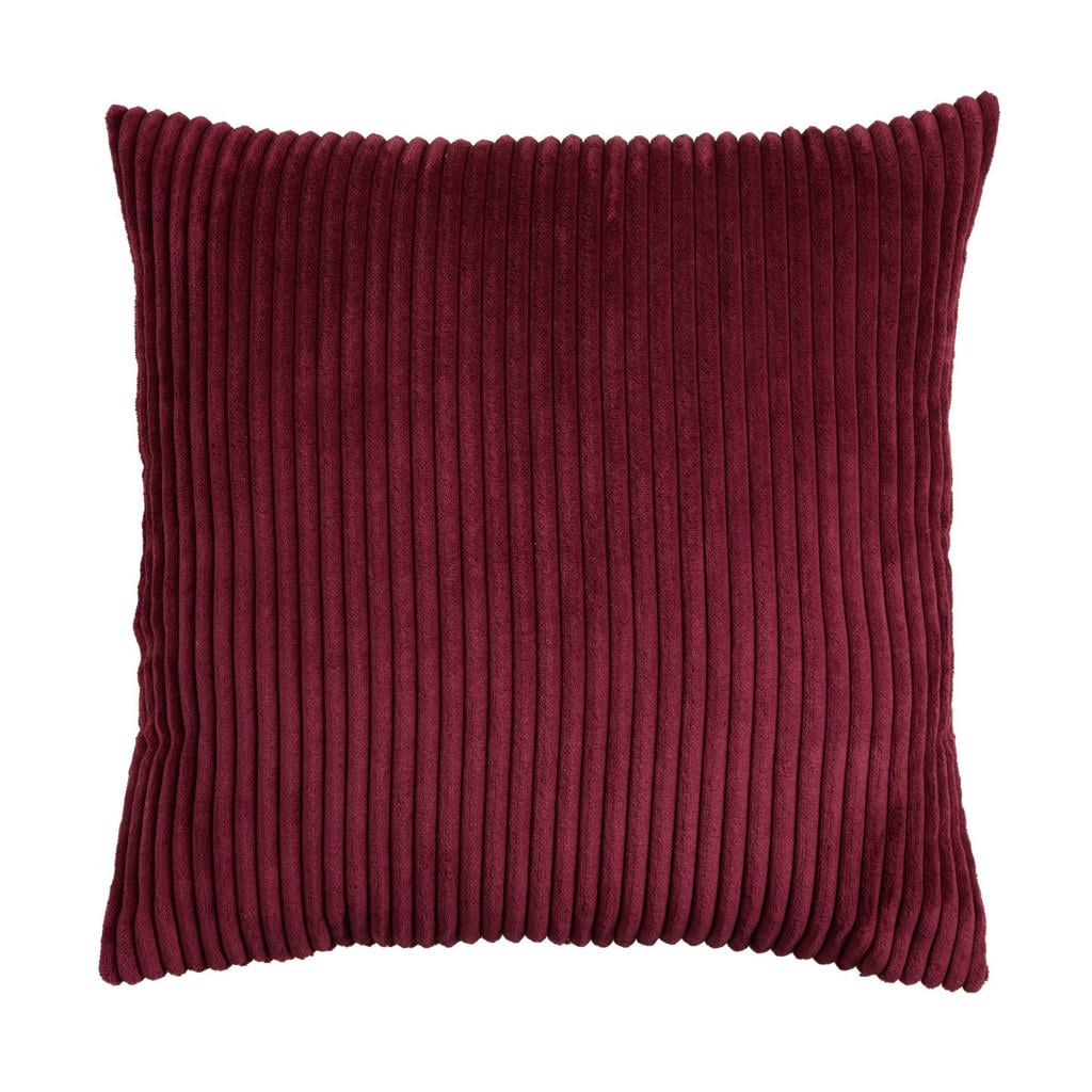 NOUS Living vierkante gestreepte sierkussenhoes 45x45 cm - bordeauxrood