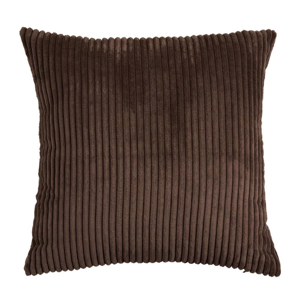 NOUS Living vierkante gestreepte sierkussenhoes Boy 45x45 cm - donkerbruin