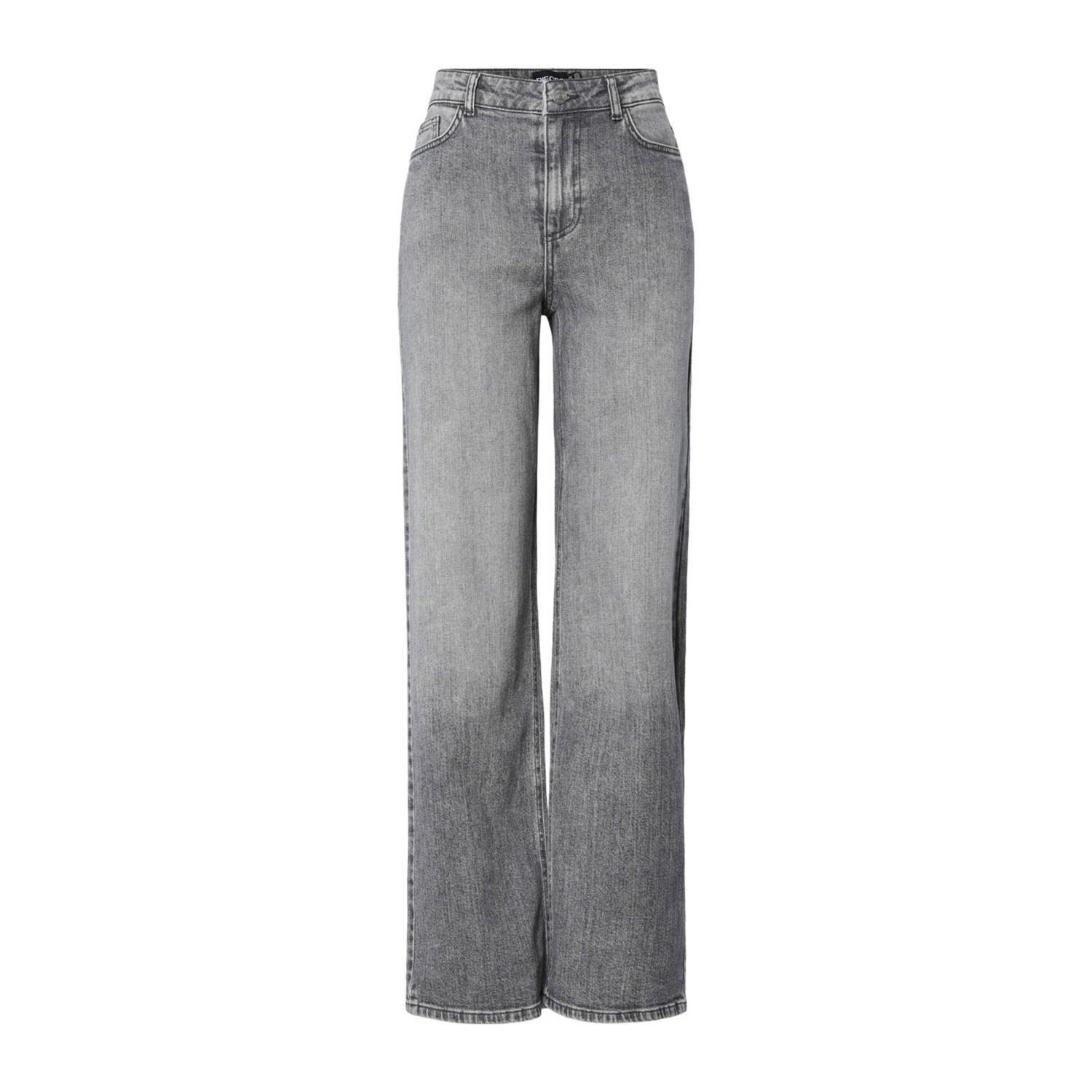 PIECES Curve wide leg jeans grey denim