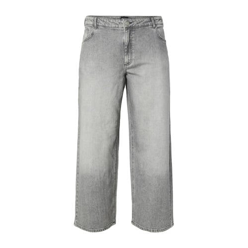 PIECES Curve wide leg jeans grey denim afbeelding