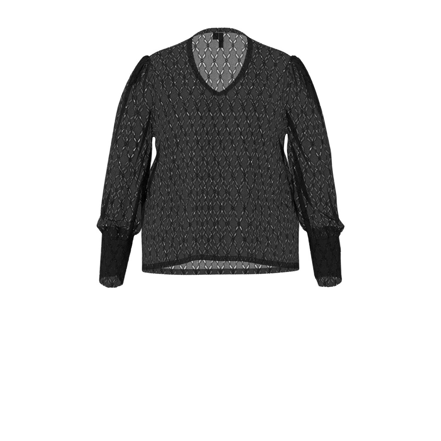 PIECES Curve top zwart
