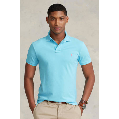 Polo Ralph Lauren slim polo turquoise afbeelding