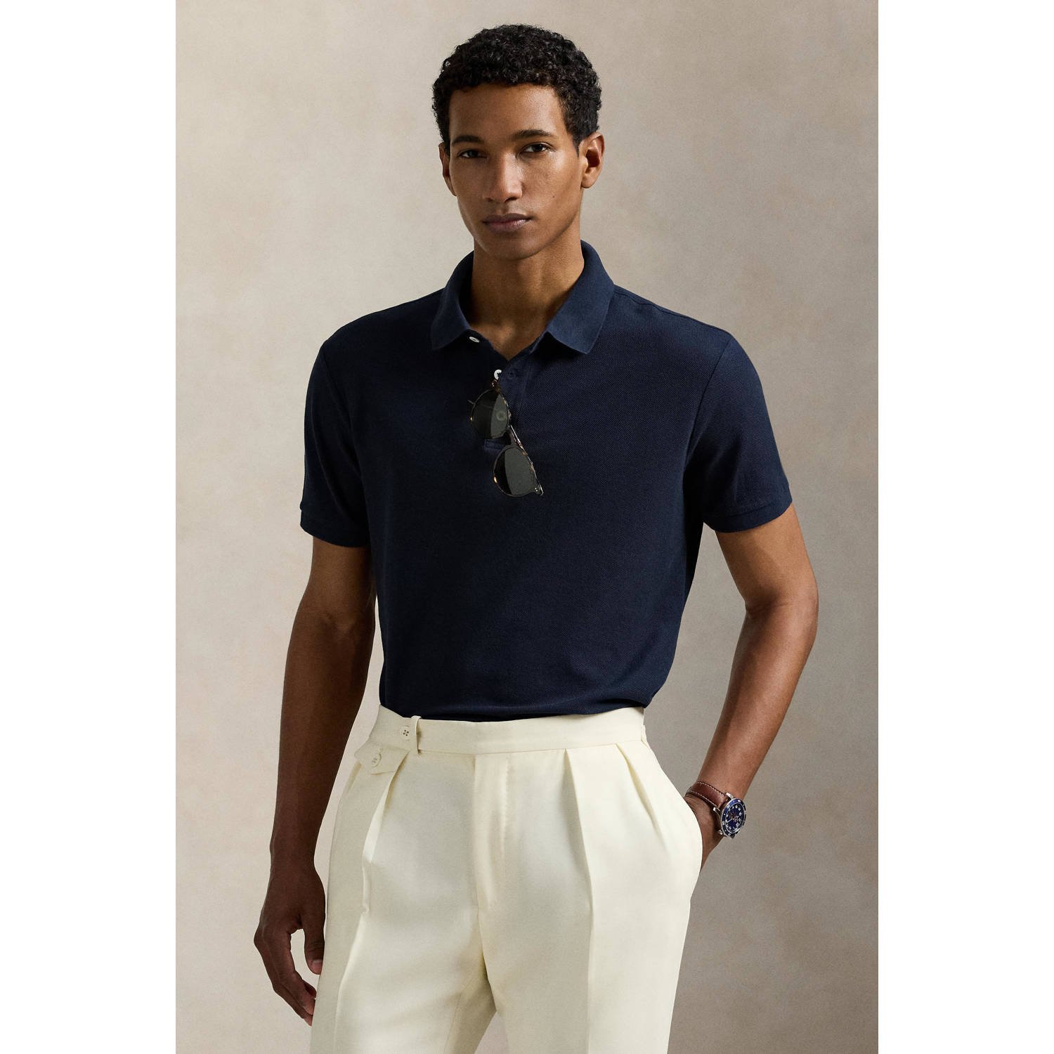 POLO Ralph Lauren slim polo donkerblauw