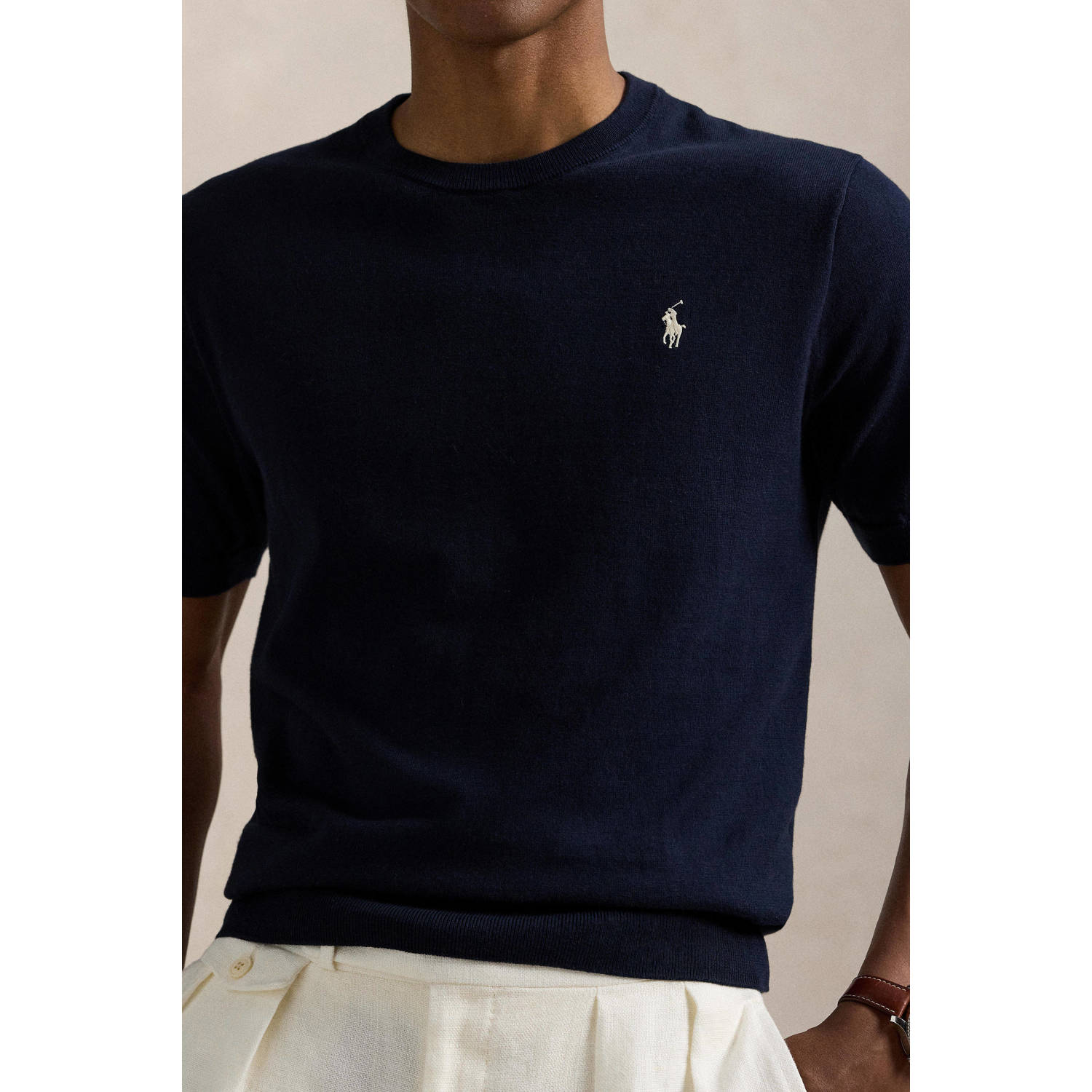 POLO Ralph Lauren T-shirt fijn gebreid donkerblauw