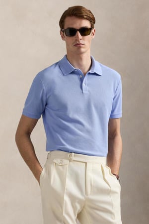 slim polo lichtblauw
