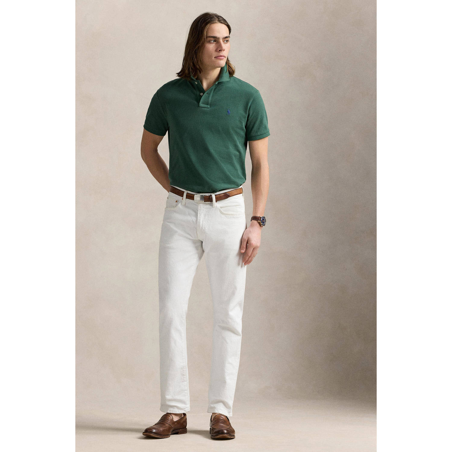 POLO Ralph Lauren slim polo donkergroen
