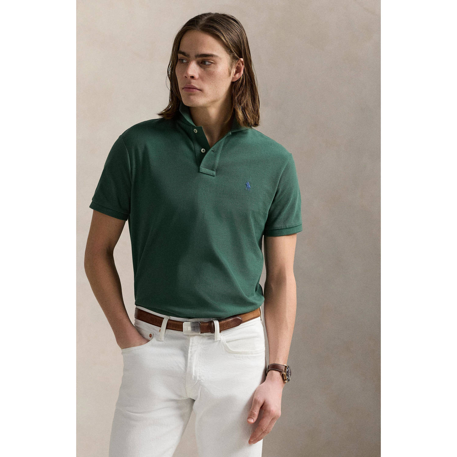 POLO Ralph Lauren slim polo donkergroen