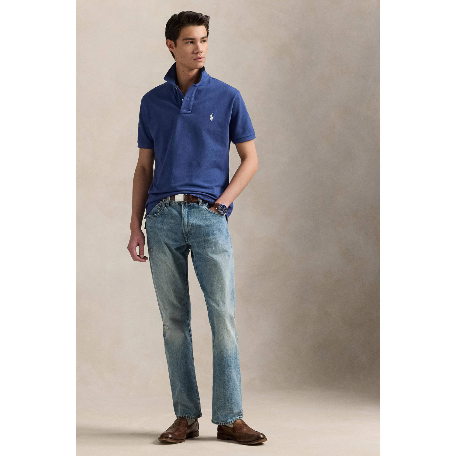 POLO Ralph Lauren slim polo blauw