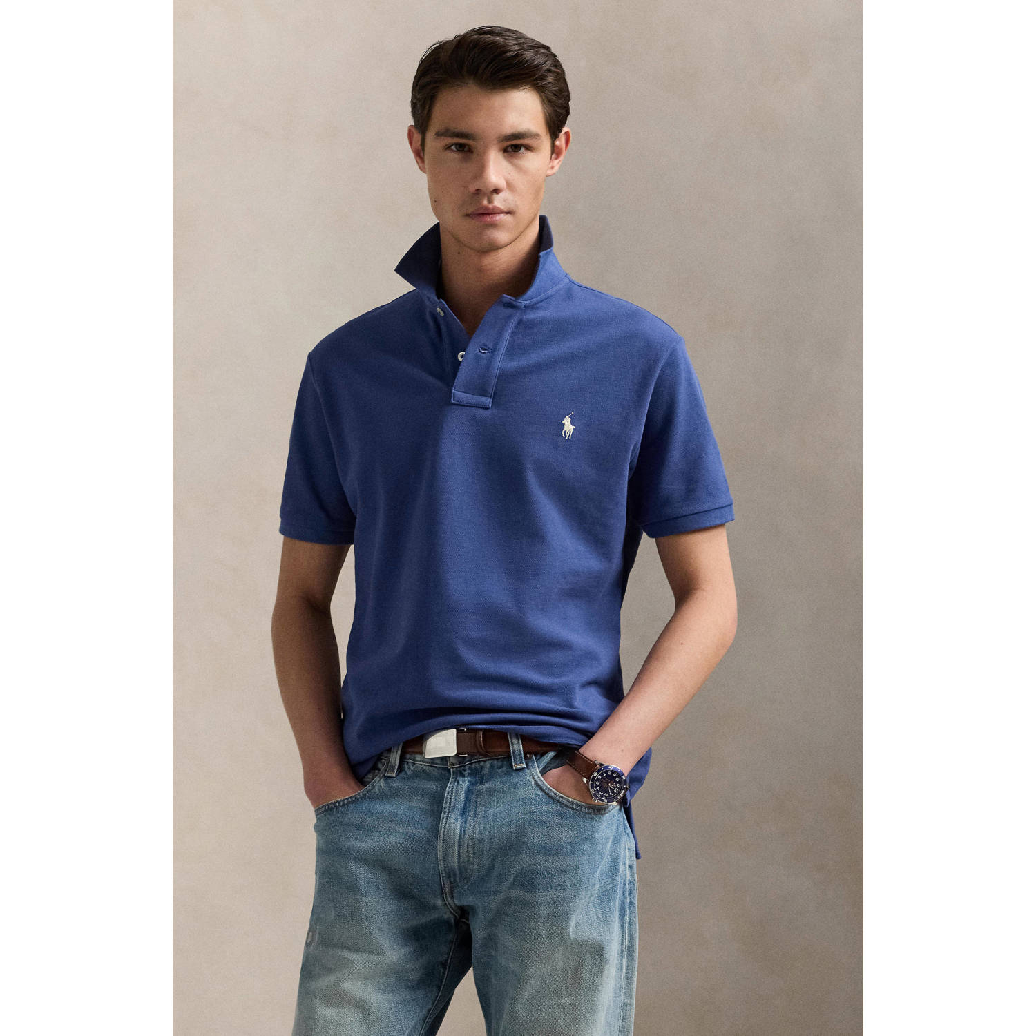POLO Ralph Lauren slim polo blauw
