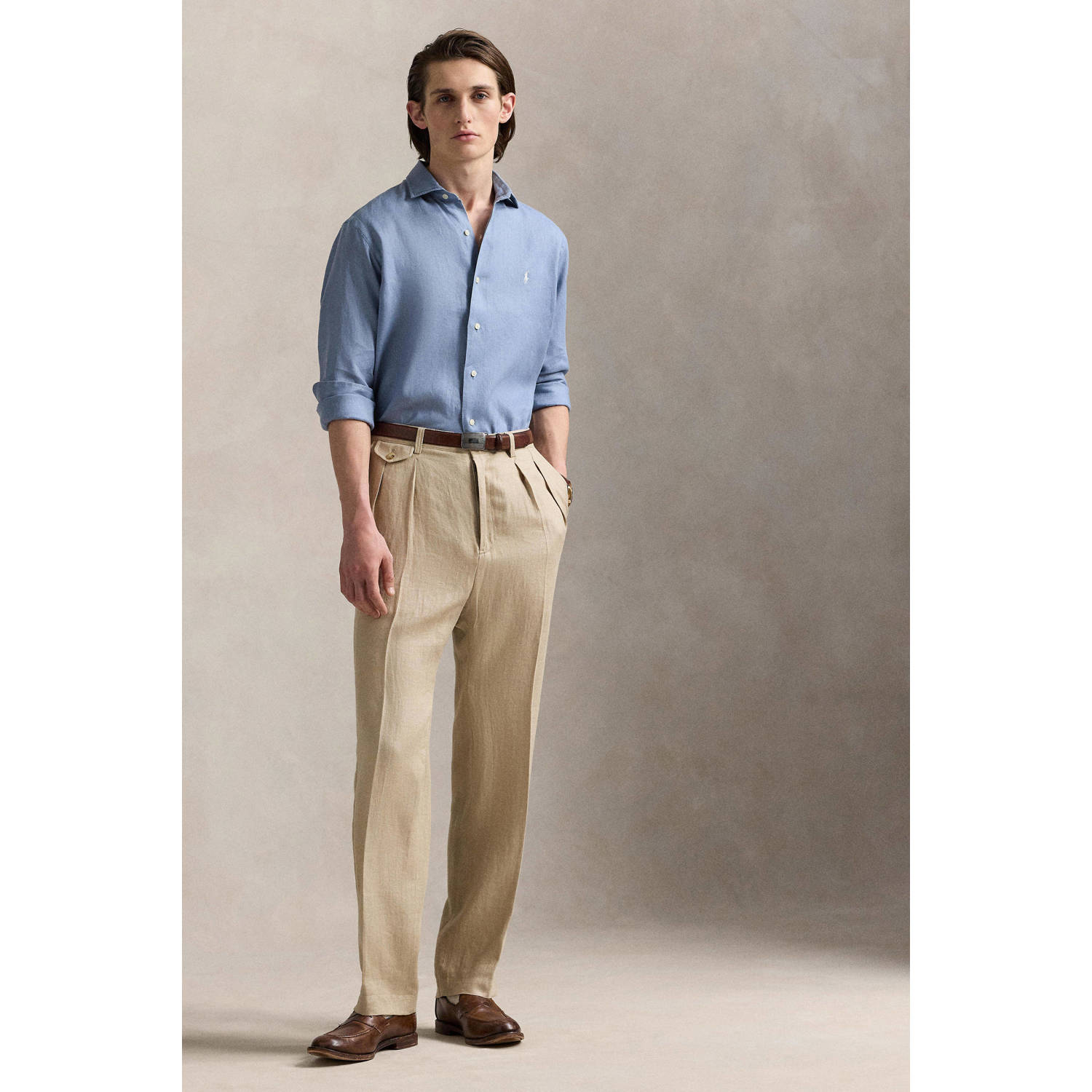 POLO Ralph Lauren linnen casual overhemd blauw