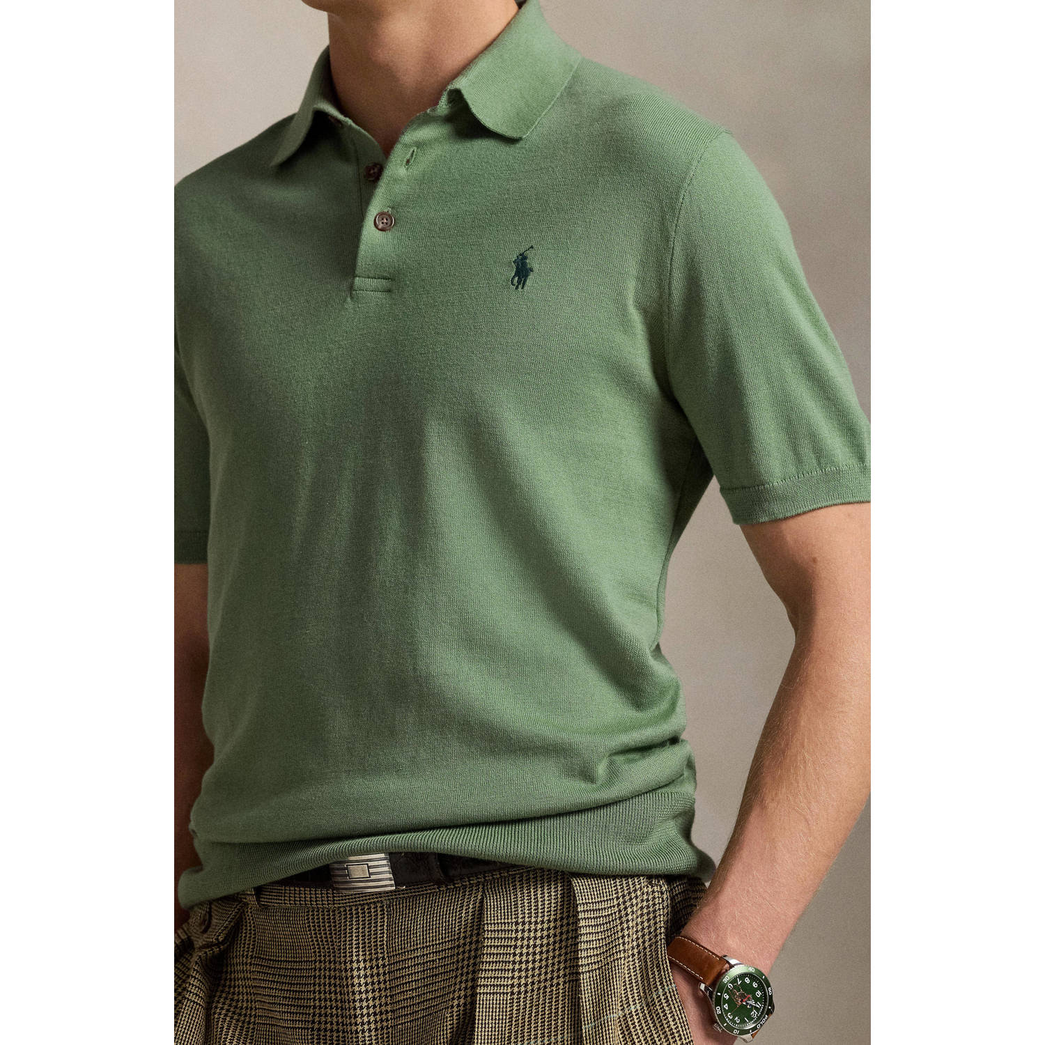 POLO Ralph Lauren regular polo fijn gebreid groen