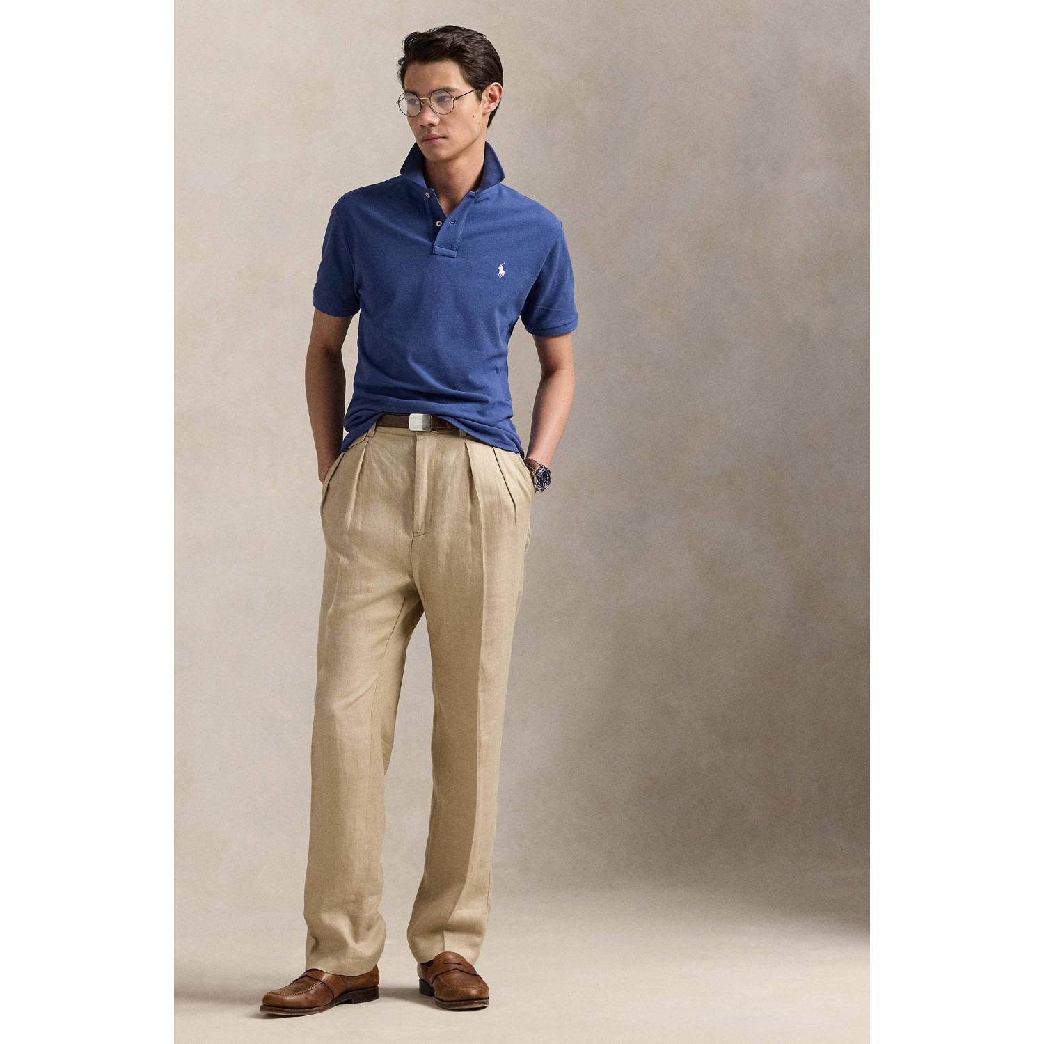 POLO Ralph Lauren slim polo blauw