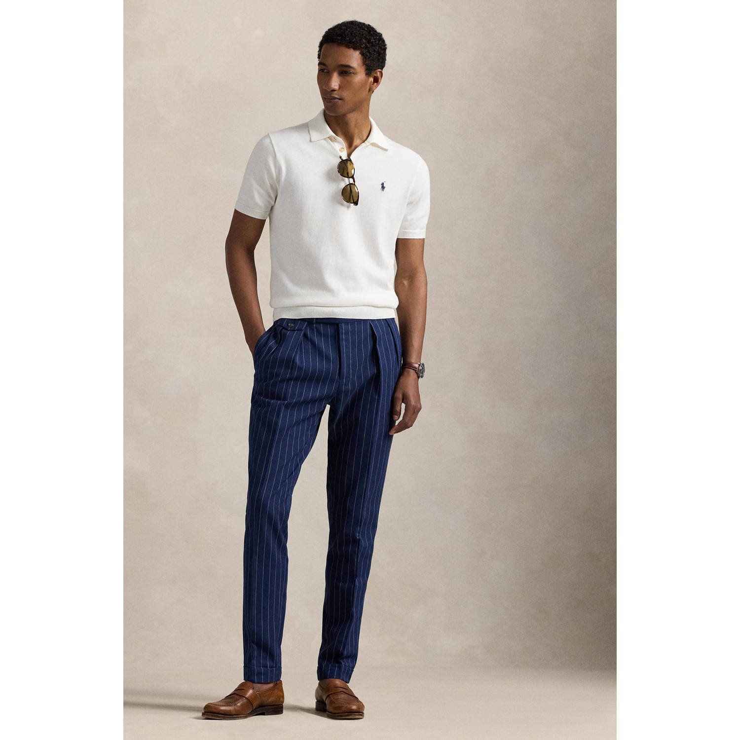 POLO Ralph Lauren regular polo fijn gebreid wit