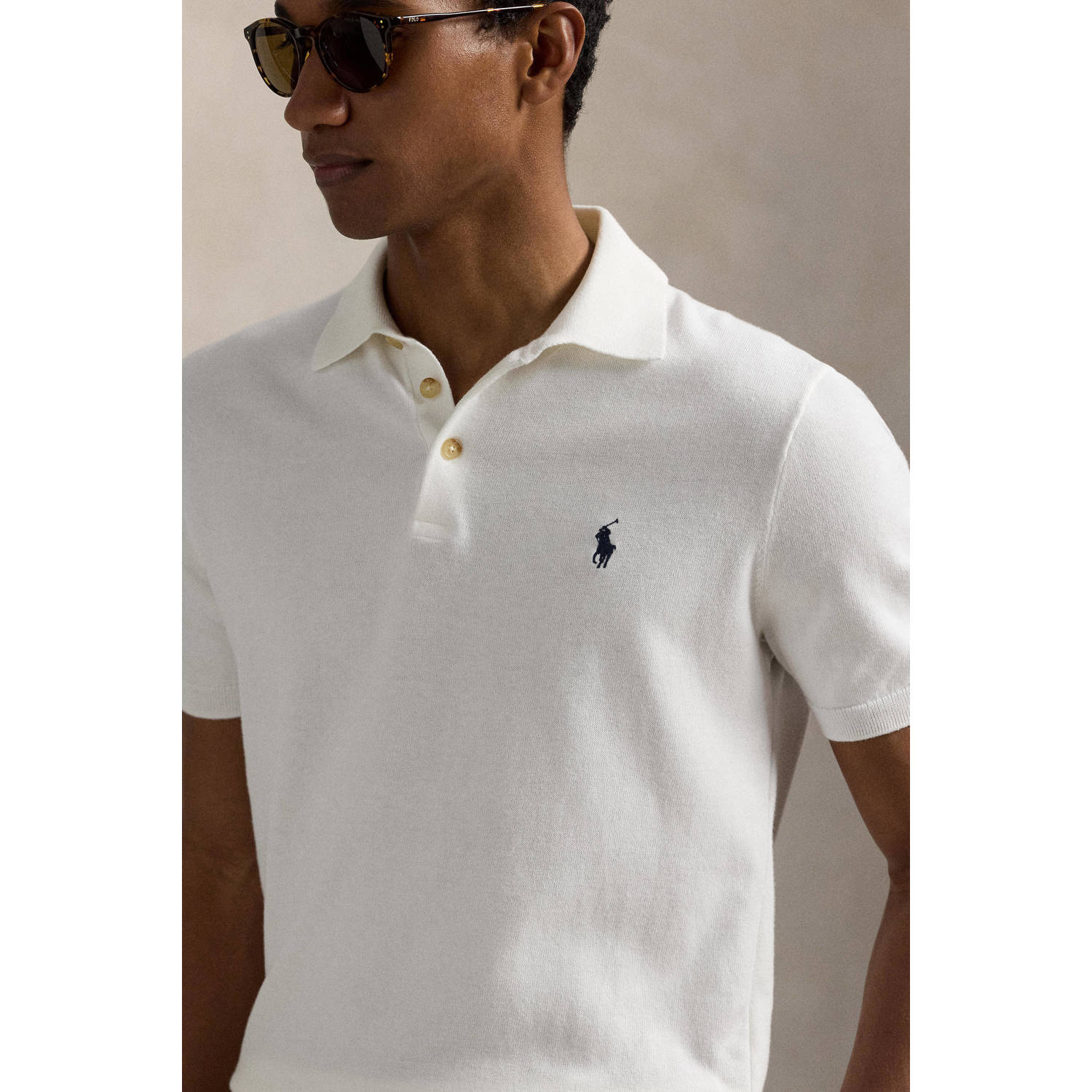 POLO Ralph Lauren regular polo fijn gebreid wit