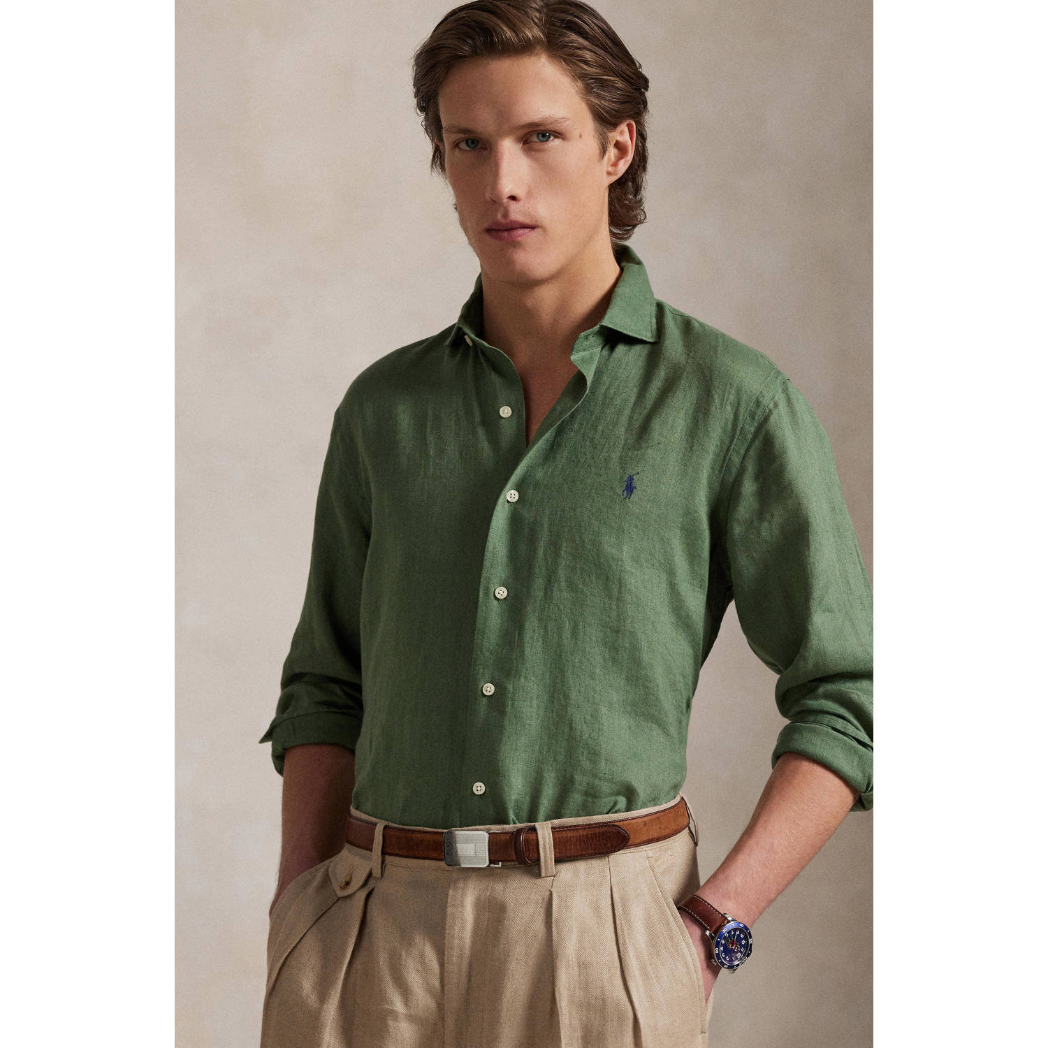 POLO Ralph Lauren linnen casual overhemd groen
