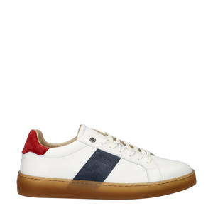 Wave  leren sneakers wit/blauw