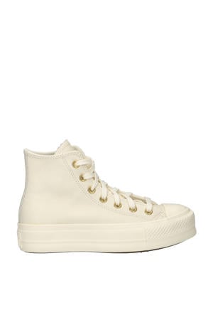Chuck Taylor All Star High Lift leren sneakers ecru
