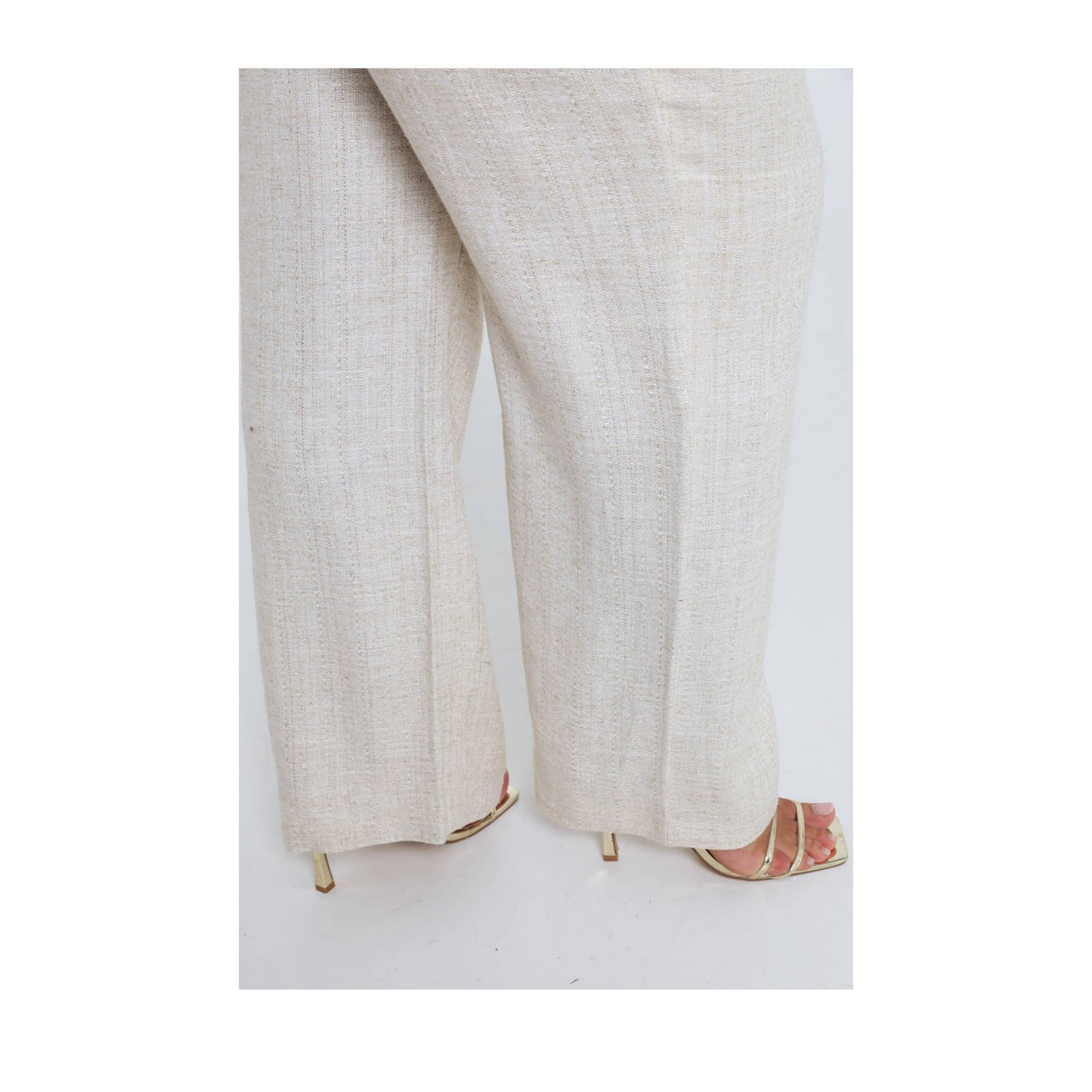 Paprika straight regular waist casual broek taupe
