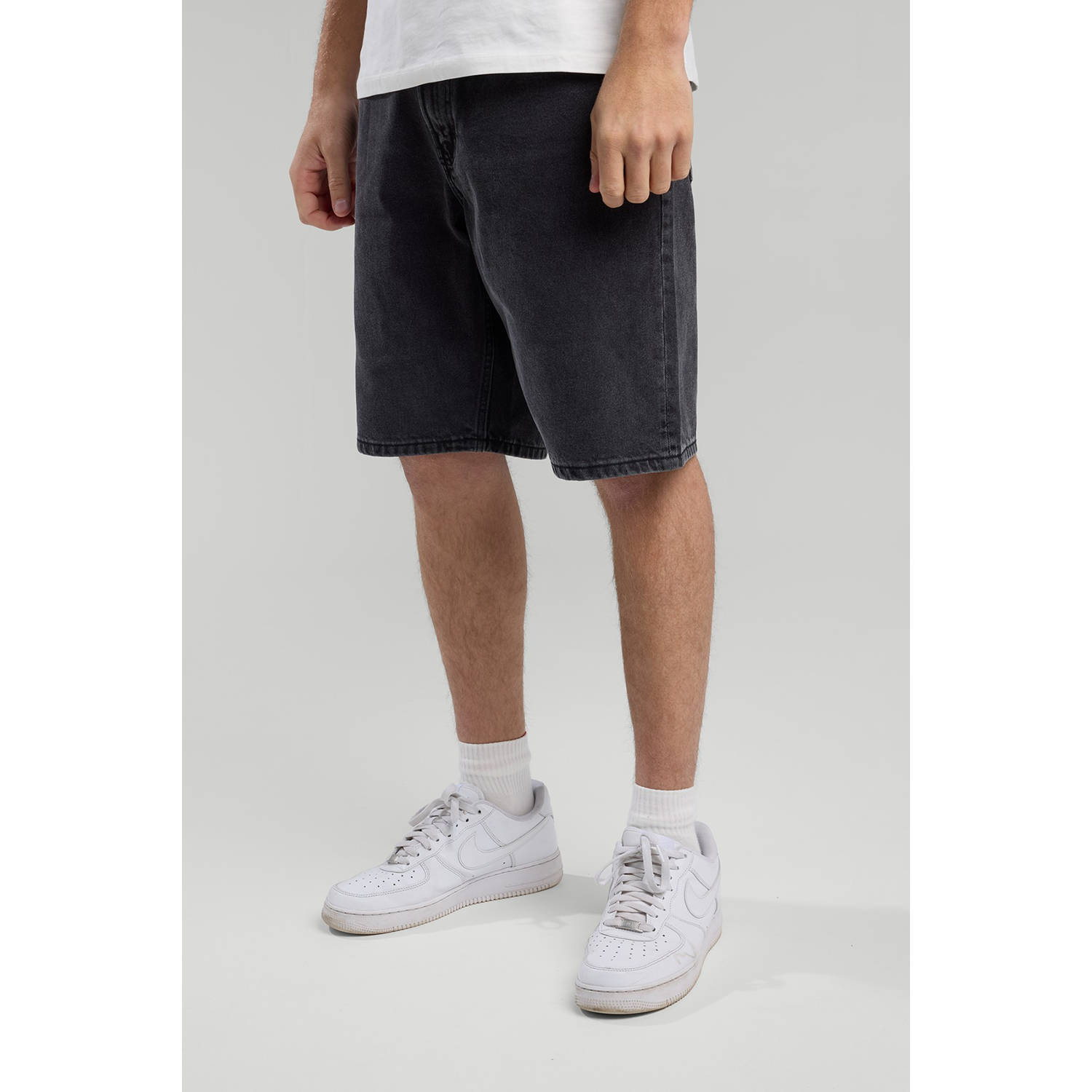 America Today regular denim short zwart