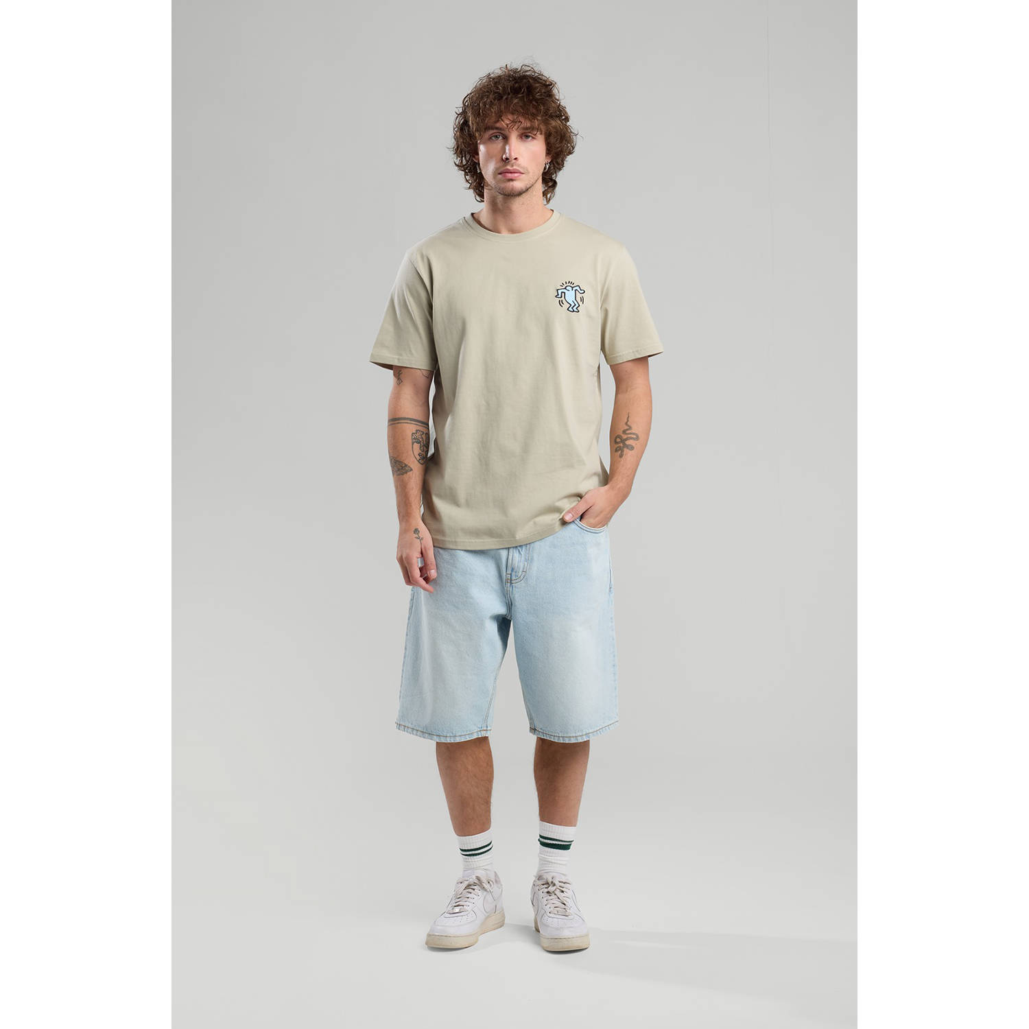 America Today regular denim short blauw