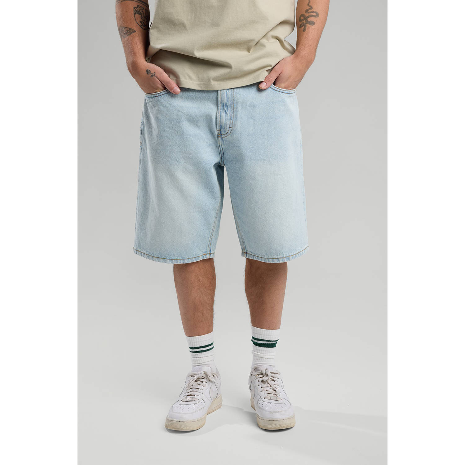 America Today regular denim short blauw