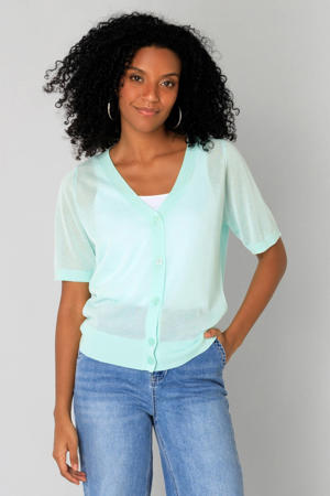gebreid vest mintgroen