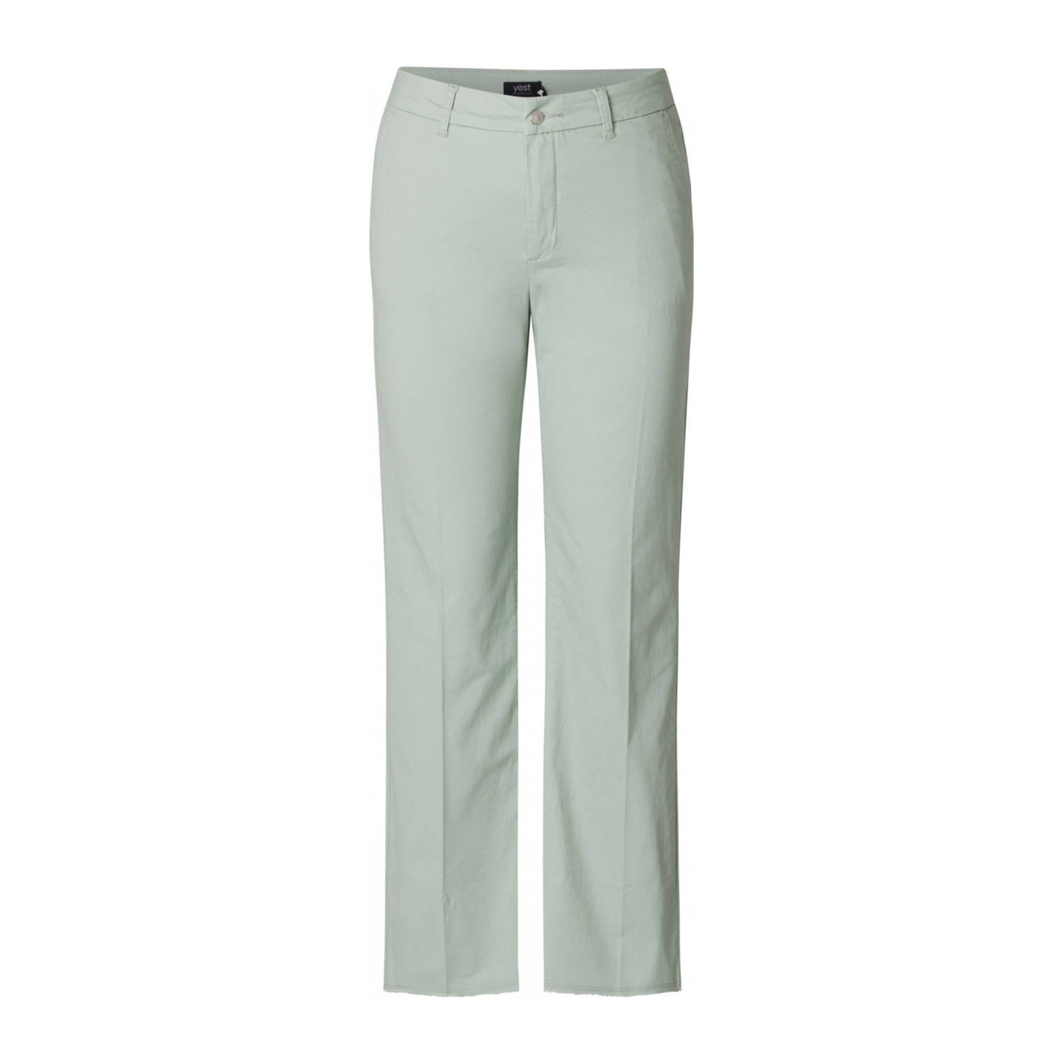 Yest slim regular waist broek grijsgroen