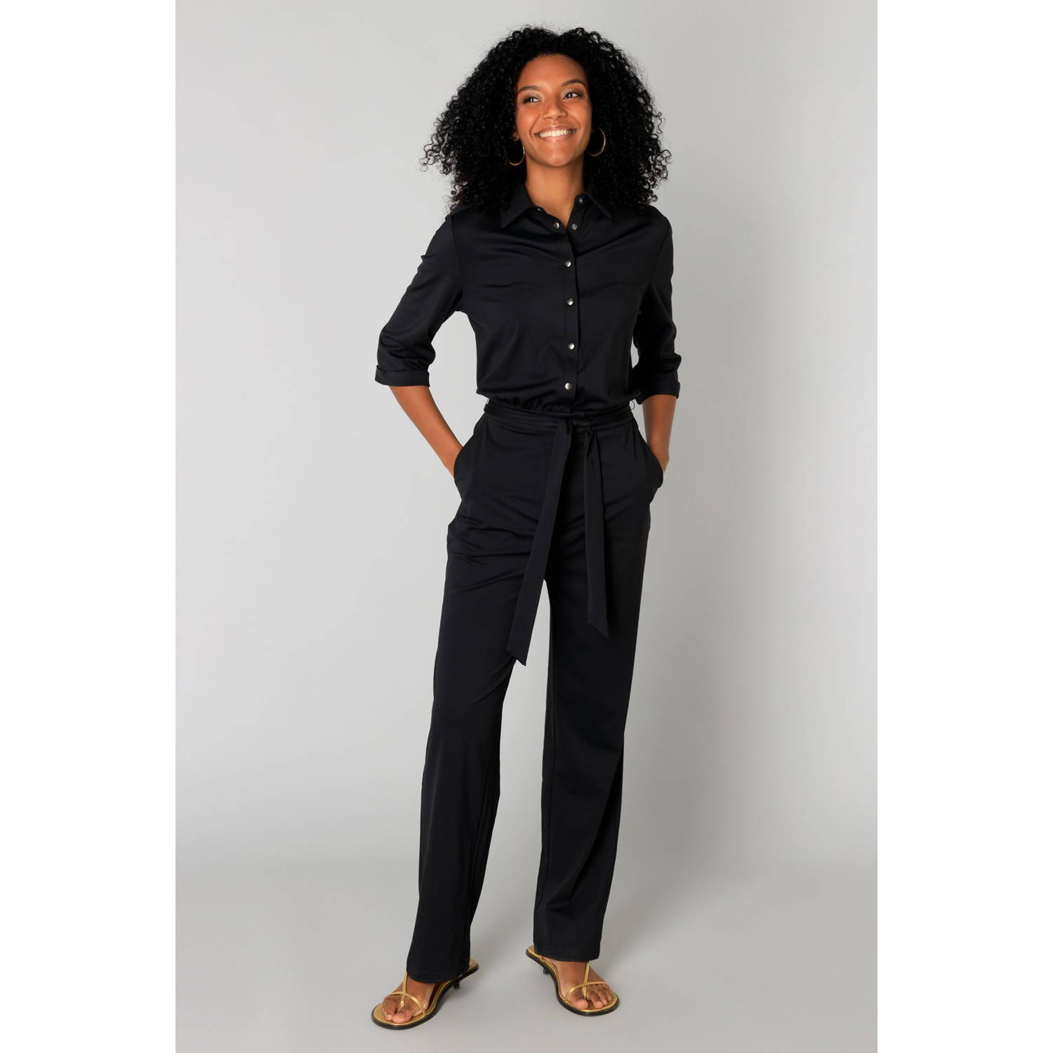 Yest travelstof jumpsuit zwart