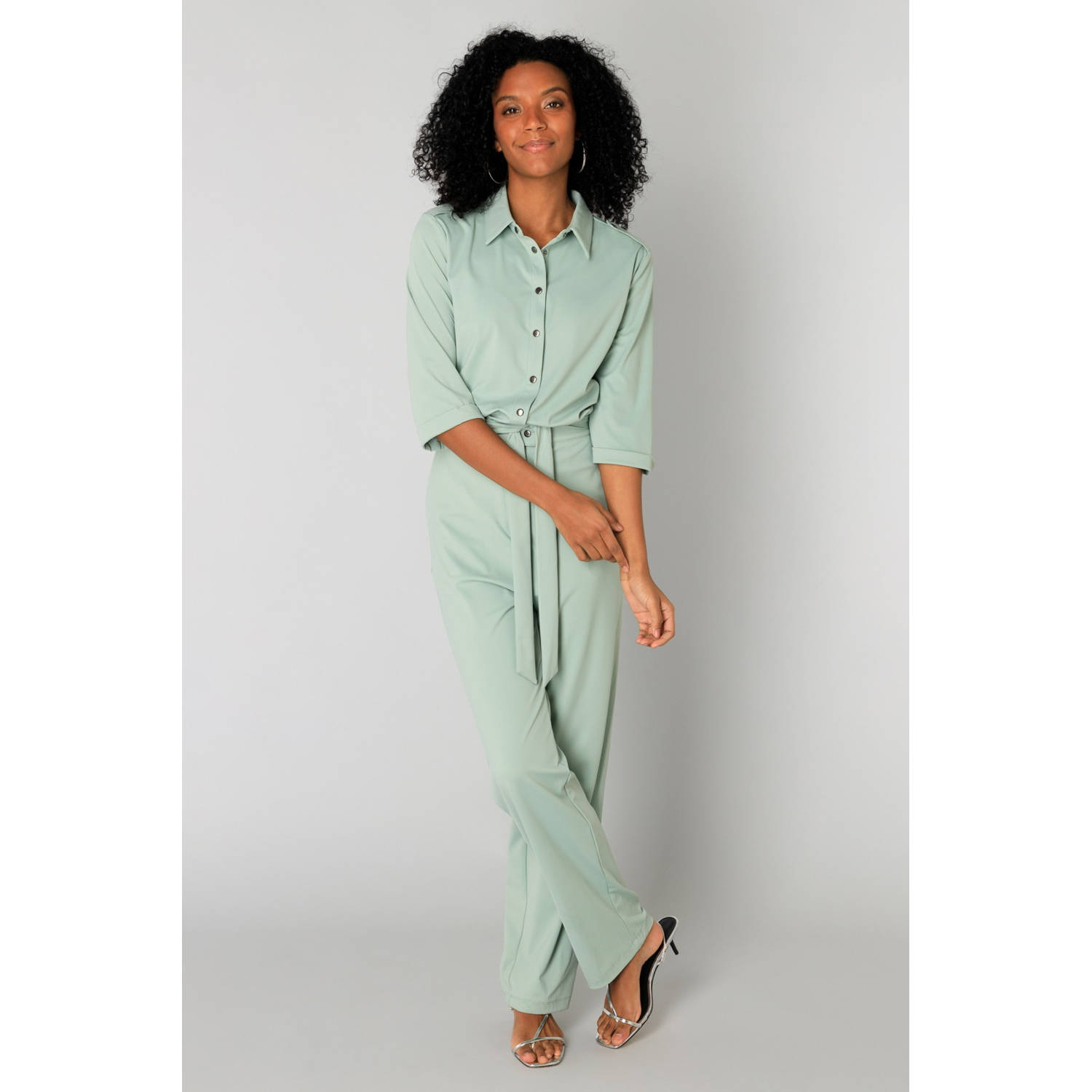 Yest travelstof jumpsuit mintgroen