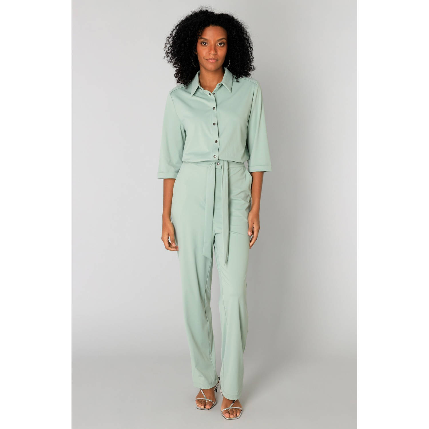 Yest travelstof jumpsuit mintgroen