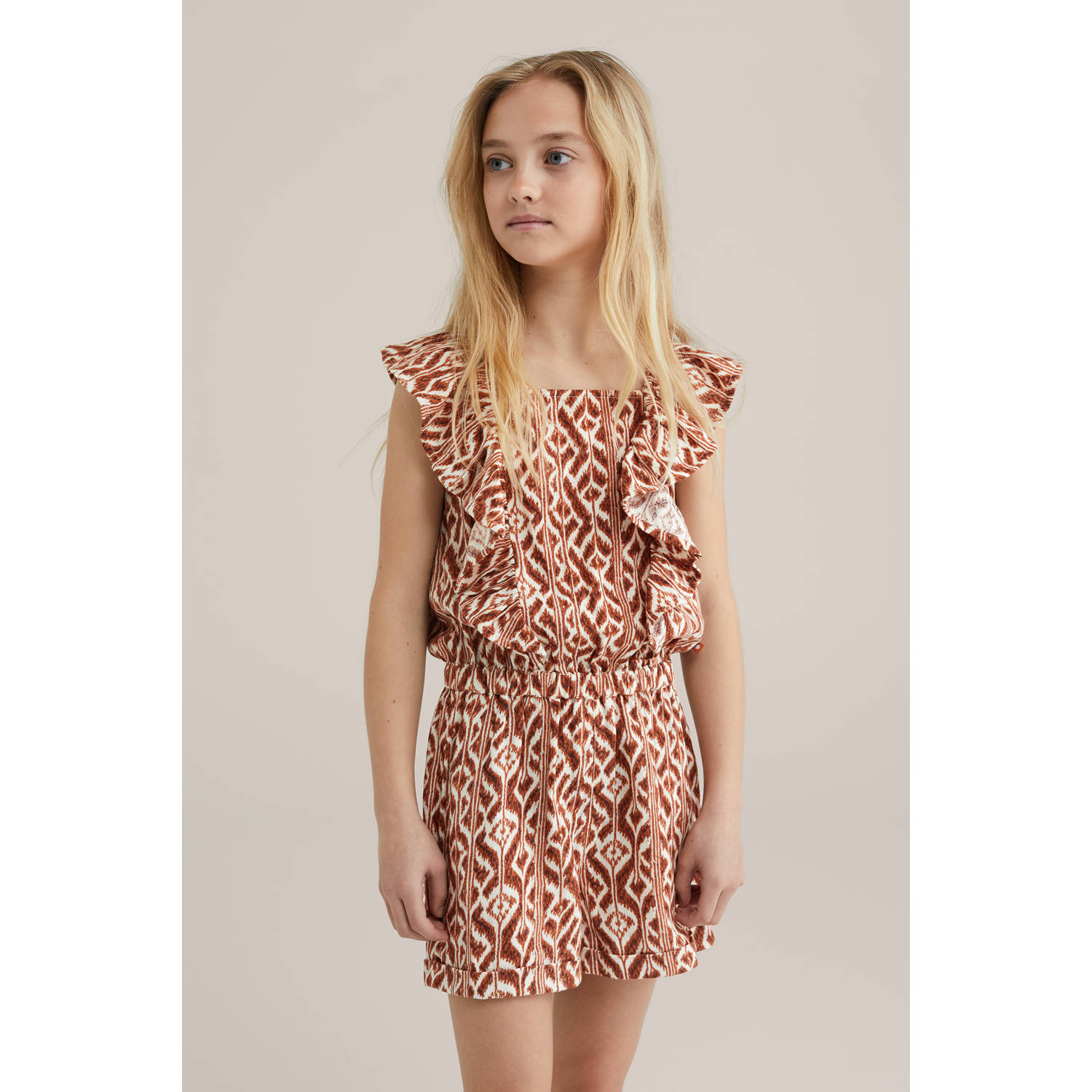 WE Fashion playsuit roodbruin