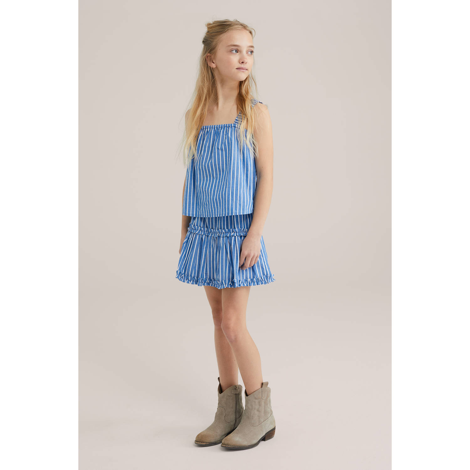 WE Fashion blousetop lichtblauw