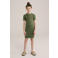 WE Fashion midi jurk rib gebreid olijfgroen
