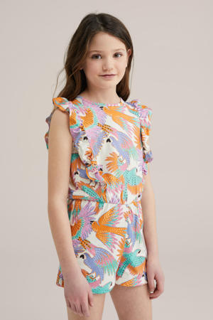 playsuit ecru/oranje/roze
