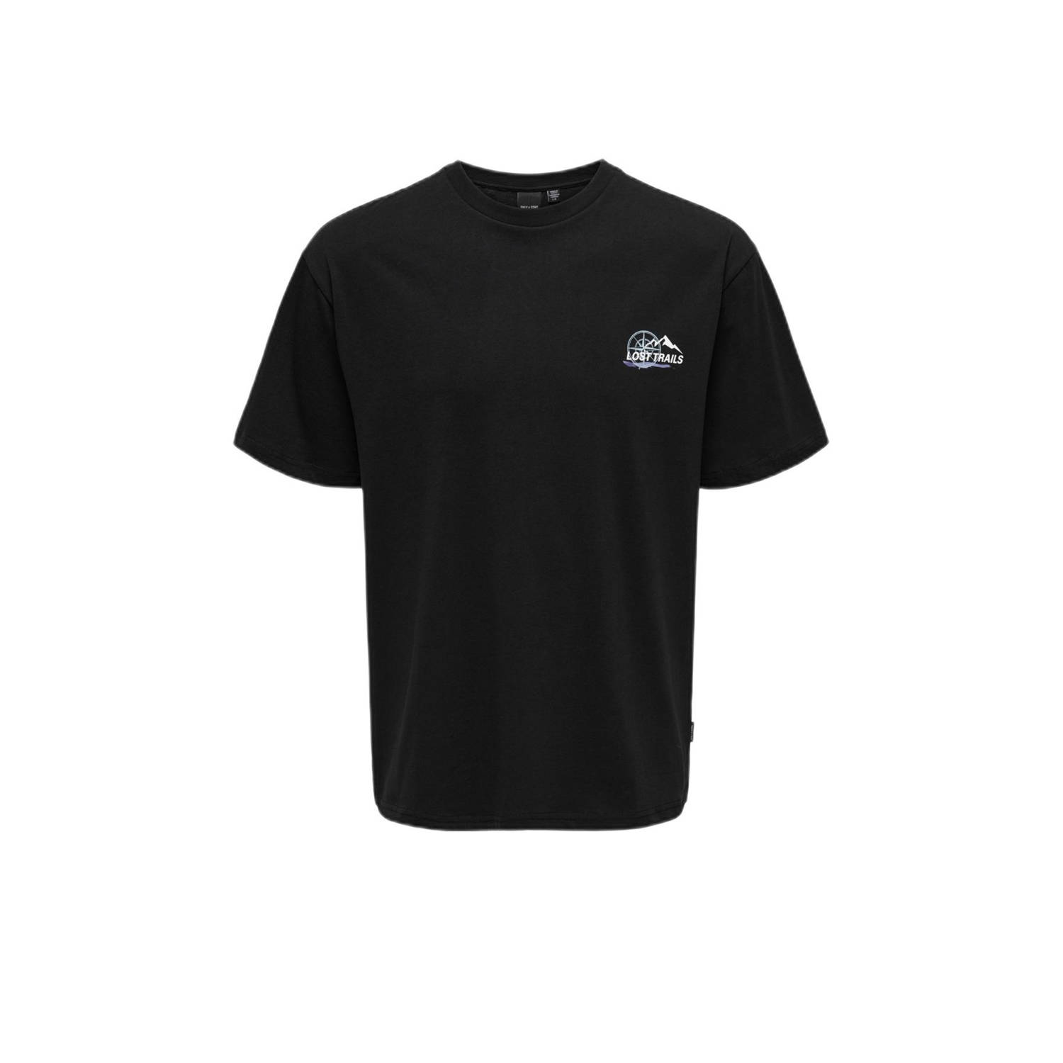 ONLY & SONS JUNIOR T-shirt zwart