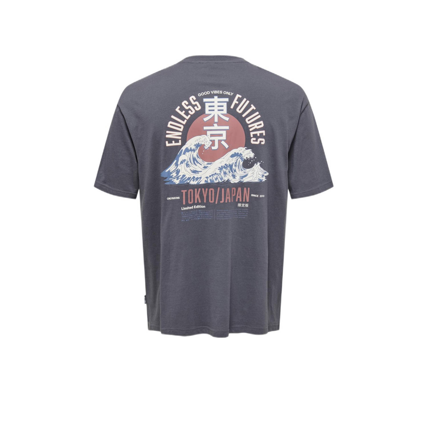 ONLY & SONS JUNIOR T-shirt grijs