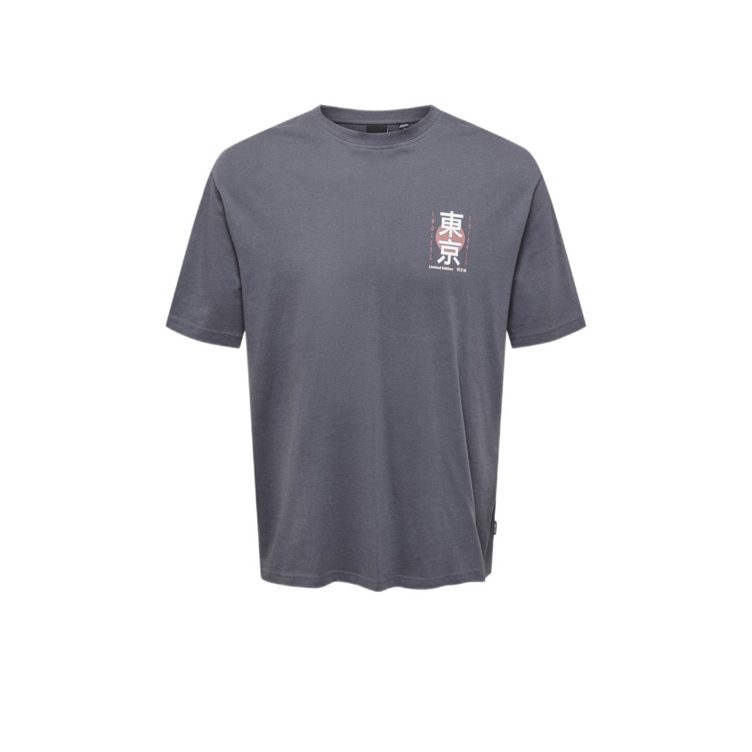 ONLY & SONS JUNIOR T-shirt grijs