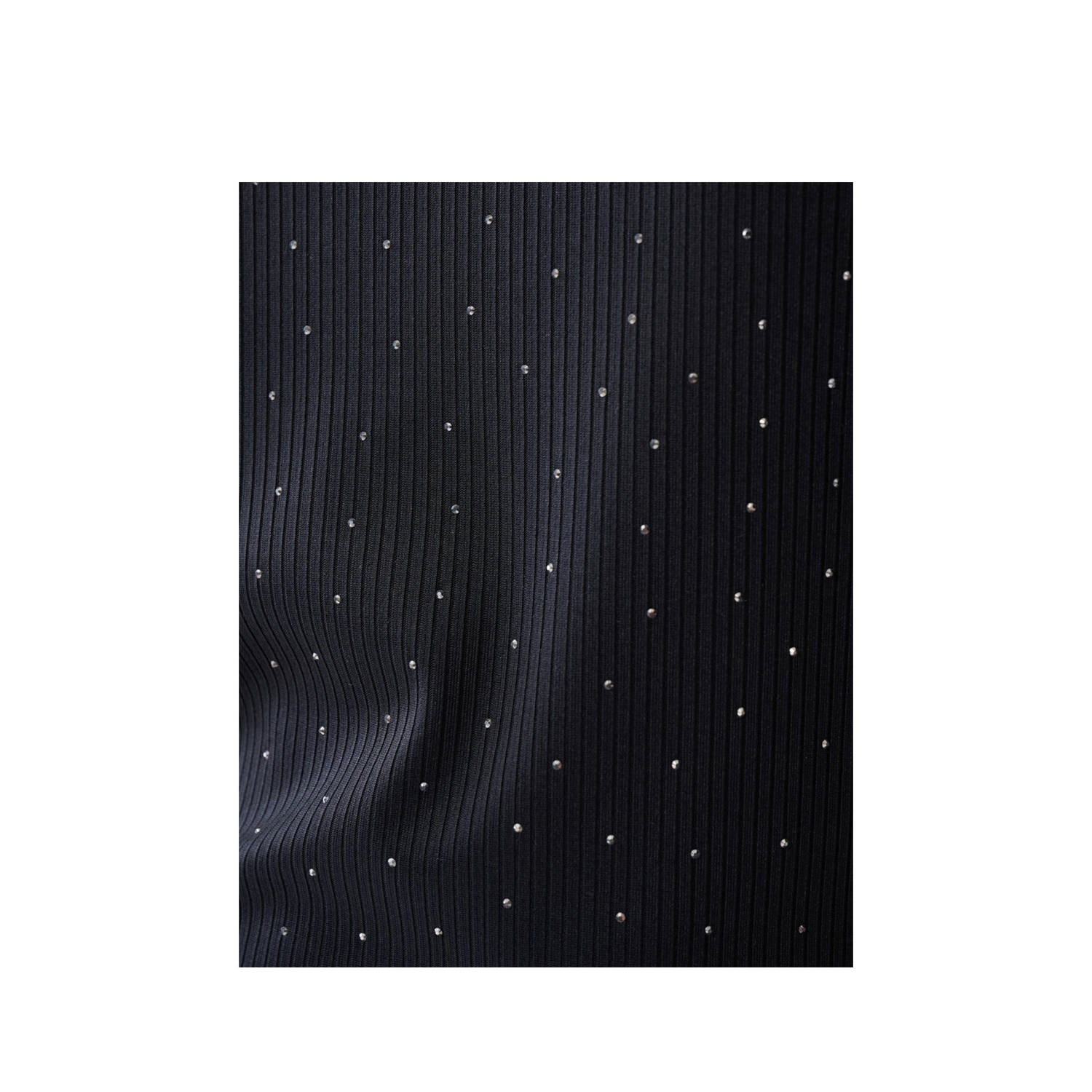 Shoeby glitter top zwart rib gebreid