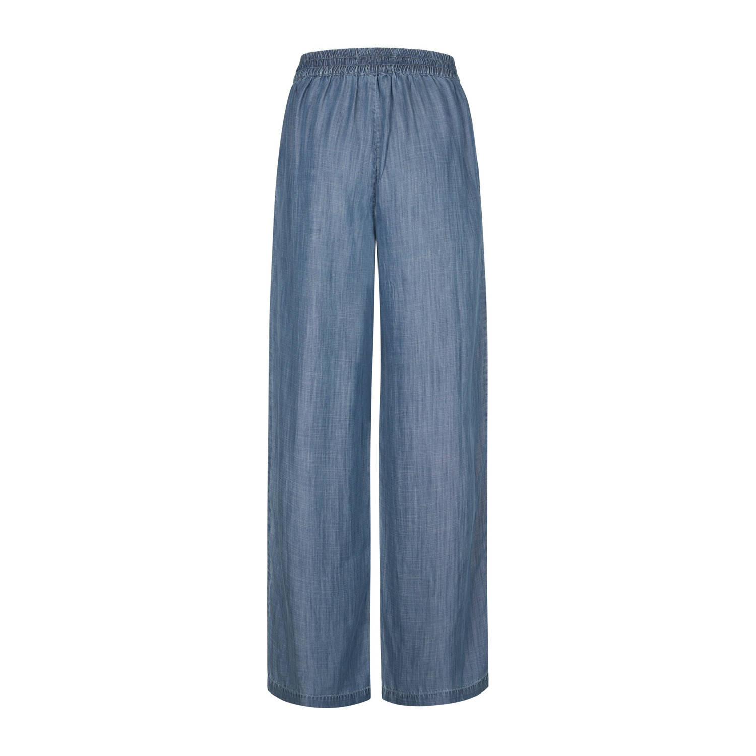 Miss Etam wide leg regular waist broek medium blue denim