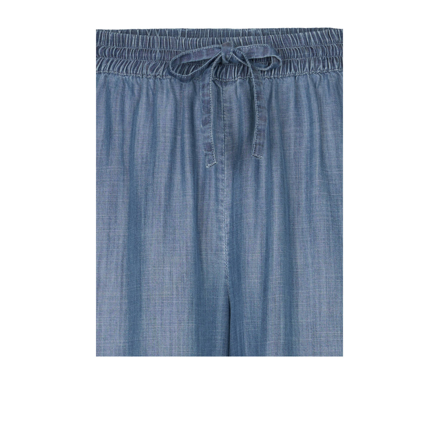 Miss Etam wide leg regular waist broek medium blue denim