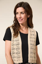 thumbnail: Miss Etam gilet zand crochet